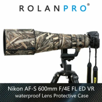 ROLANPRO Lens Camouflage Coat Rain Cover for Nikon AF-S 600mm F/4E FL ED VR Lens Protective Case Nylon Waterproof Lens Coat