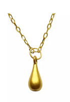 LITZ [SPECIAL] LITZ 999 (24K) Gold Water Drop Pendant With 9K Yellow Gold Chain EP0293-N