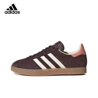 Original Adidas Gazelle Brown Men's and Women's Unisex Skateboard Lightweight Casual Classic Low-Top Retro Sneakers Shoes IF3233