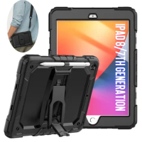 For Coque iPad Air 2 Case Heavy Duty Rugged Shockproof Silicone Kickstand Case for iPad 10th 10.9 iPad 10.2 8th 9th 7 9.7 6th 5