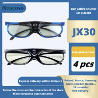 4pcs 3D Universal Glasses for Xgimi Z3/Z4/Z6/H1 Nuts G1/P2 Active Shutter 96-144HZ Rechargeable BenQ Acer and DLP LINK Projector