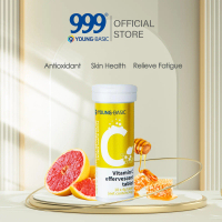 9YOUNG-BASIC Vitamin C Tablet Effervescent, Perisa Limau Gedang Madu, untuk Antioksidan, Anti-keleti