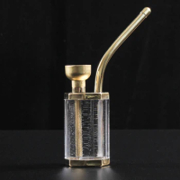 New 1pcs Coppery Water Smoking Pipe Filter Golden cigarette Holder filter gift mini Hookah ky81