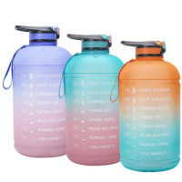 3.78L BPA Free Sports Cup Gallon Water Bottle with Straw Clear Plastic Drinking Bottles GYM Water Jug