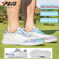 Pgm Waterproof Sneakers Mens Colorful Golf Shoes Breathable Fitness Training Golf Shoes Man Non-Slip Rotating Buckle Trainers