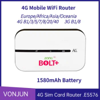 VONJUN Unlocked E5576 4G Hotspot CAT4 Pocket WIFI Router LTE Mobile Sim Card MIFI Type-C