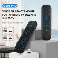 G60S Pro BT Voice Remote Control Bluetooth 5.0+2.4G Wireless Air Mouse Gyroscope with IR Learning Function for PC TV Projector