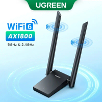Bộ Chuyển Đổi WiFi, UGREEN AX1800, WiFi6, Ăng Ten Kép, USB3.0, Băng Tần Kép 5G & 2.4G, Tương Thích V