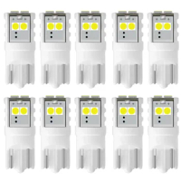 10Pcs Ceramic T10 Led W5W 168 192 194 LED Signal Bulb 2825 Car Dome Reading Door Lamp License Plate Trunk Lights Clearance 6000K