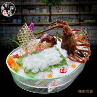 亞克力橢圓刺身冰盆魚生盤海鮮拼盤水果盤自助餐盤日韓料理展示盤