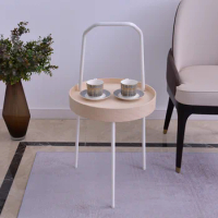 Home Furniture Portable Side Coffee Table Round Tea Desk Sofa Corner Tables Nordic Household Storage Bedside Table Decoration