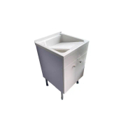 【大巨光】實心人造石水槽 50cm洗衣台 活動式洗衣板(UA-550-K 天空藍/中國紅/大地綠/岩石灰 鋁腳型)