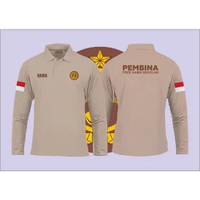 Kaos Polo Shirt Tshirt Baju Kerah Distro LENGAN PANJANG Pembina PRAMUKA INDONESIA SCOUT FREE NAMA Se