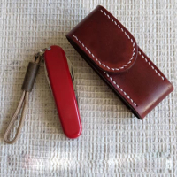 Handmade Leather Case Vegetable Tanned Leather Protective Case for 84mm Sportsman Tinker Small Swiss Army Knife
