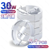 5-1pcs 30W Fast Charging Cable For Apple iPhone 13 12 11 14 Pro Max Mini USB C Cable For X XR XS MAX 7 8 14 Plus 6 Accessories