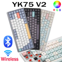Bluetooth Wireless Mechanical Keyboard 2.4G YK75 V2 Laptop Computer OUTEMU Hot Swap Low Switch RGB Lighting Keyboard
