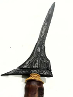 Keris Sepuh Tilam Upih Patrem Pamor Udan mas Tiban besi Biru