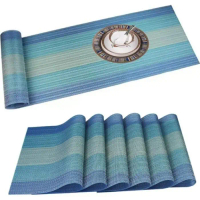 SPECIAL LEBARAN!!! Table runner/ alas meja makan/ taplak meja panjang - Biru 30x135