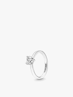 Pandora Heart sterling silver ring with clear cubic zirconia