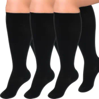 TANABATA 3 Pair/Set Plus Size Compression Socks Men Women Relieve Varicose Vein Nursing Sports Fat Socks Extra Size 4XL 5XL