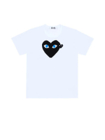 เสื้อผู้ชาย รุ่น Tee With Black Heart And Blue Eyes Printed สีขาว