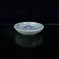 晚清青花龍紋小碟景德鎮仿古家居裝飾瓷器擺件古董古玩復古老擺件