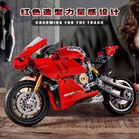 บล็อกตัวต่อโมเดลรถจักรยานยนต์, เข้ากันได้กับ Ducati V4R, บล็อกตัวต่อรถจักรยานยนต์ BMW 42017, ของเล่น