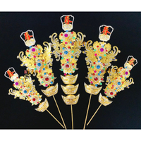 【富貴佛具】雙色水鑽柳絲春花 春花 爐花 金花 / 1尺 1尺3 1尺6 天公爐 神明爐 飯春花 宮廟 元寶爐花 虎爺
