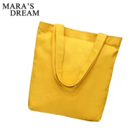 Mara's Dream 2021 Canvas Women Beach Bag Fashion Solid Color Lady Girls Handbags Shoulder Bag Casual Bolsa Shopping Bags Big