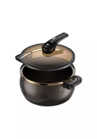 Vieni Joli VIENI JOLI 7L Premium Enamel Pot Multifunction Micro Pressure Pot Soup Pot Pressure Cooker Mikro Tekanan Periuk Sup (Black)