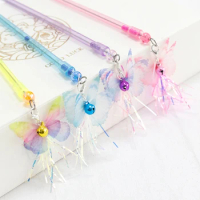 Self Amusement Rotatable Cat Teaser Stick Toy Plastic Butterfly Fish Toy Cat Snack Feather Wand Pet Cat Cleaning Laser Pointer