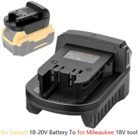 Adapter Converter for Dewalt 18V 20V Li-ion Battery DCB182 DCB205 Converted To for Milwaukee 18V Lithium Battery Power Tools Use