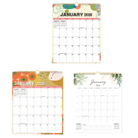 2026 Wall Calendar Planner With Unlined Daily Blocks 12 Month from January to December For Home Offi
