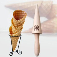 Khuôn Làm Kem Hình Nón Trứng Cuộn, Chất Liệu Gỗ, Khuôn Xoắn Ốc, Khuôn Bánh Quế Kem, Bánh Quế Waffle 