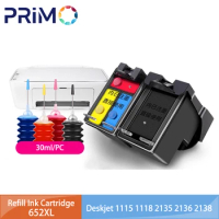 652XL 652 Refillable Ink Cartridge Replacement for HP652 for HP Deskjet 1115 1118 2135 2136 2138 2675 2676 3635 3636 3835 4535