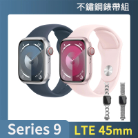不鏽鋼錶帶組 Apple Apple Watch S9 LTE 45mm(鋁金屬錶殼搭配運動型錶帶)