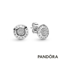 【Pandora官方直營】Pandora Logo 璀璨針式耳環