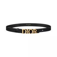 Christian Dior D-Dream Smooth Calfskin Belt 20mm Black Ghw