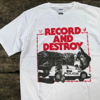 Become a trendsetter right away! [COD] Tshirt GRIMLOC - RECORD AND DESTROY Catcop White Cotton comba