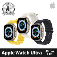 【Apple】A 級福利品 Apple Watch Ultra LTE 鈦金屬錶殼(副廠配件/海洋錶帶顏色隨機)