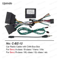 Car Radio Cable with CAN-Bus for Benz B200 W211 ML Vito Viano R350 W203 Power Wiring Harness Android Multimedia Connector Socket