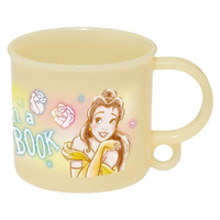 小禮堂 迪士尼 美女與野獸 貝兒 單耳塑膠杯 200ml Ag+ (黃玫瑰款) 4973307-616112