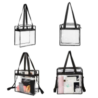 Clear Crossbody Bag Transparent PVC Shoulder Tote Bag Big Capacity PVC Book Bag