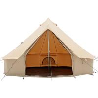 Camping Tent Bell Regatta Canvas, Waterproof,4 Season Luxury Glamping Yurt Tent Outdoor,Breathable 100% Cotton Canvas Tent
