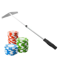 Poker Chip Collector Retractable Chip Stick Rake Pusher Poker Chip Collector Rake Metal Casino Supplies Chips Harrow Collector