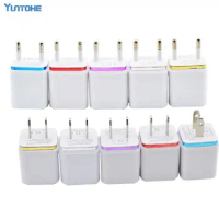 300pcs/lot Colorful 2A+1A US Plug AC Power Adapter Home Travel Wall 2 Ports Dual USB Charger for IPhone 5 6 Plus for Samsung HTC