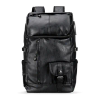 Weysfor Leather Backpack Men's Casual Travel Bags Backpacks Mochila Waterproof Backpack Fashion PU Leather School Bag