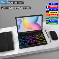Case Keyboard Mouse Stylus Pen Suit for Samsung Galaxy Tab S6 Lite 10.4 P610 P613 P615 Russian Hebrew Spanish Arabic Keyboard
