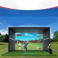 P6 3D Projection Screen Virtual Home Indoor Golf Simulator System Complete Golf Simulator Set from Korea for Home Use