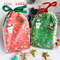日式聖誕節束口袋 (5個裝) 聖誕禮物抽繩袋 糖果烘焙袋 可愛禮品包裝袋